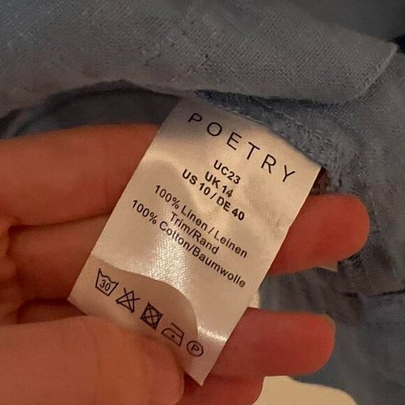 Poetry Blue Linen Dress - Picture 4 of 4